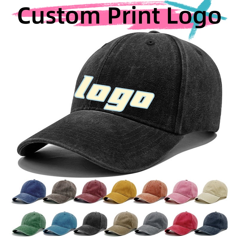 Street Fashion Hats - Özel Baskılı Logolu Vintage Eskitme Görünümlü