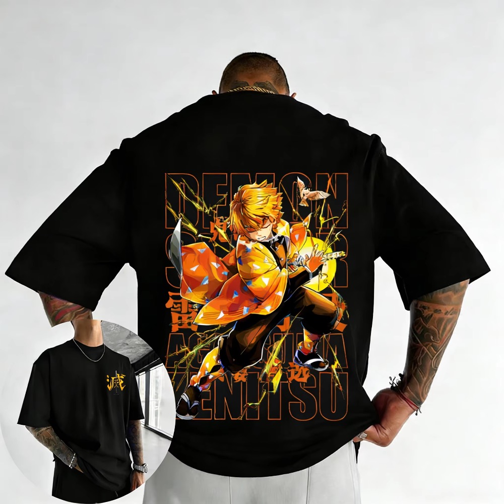 Street Fashion Of Japan - Artı Boyutu Demon Slayer Yaz Anime