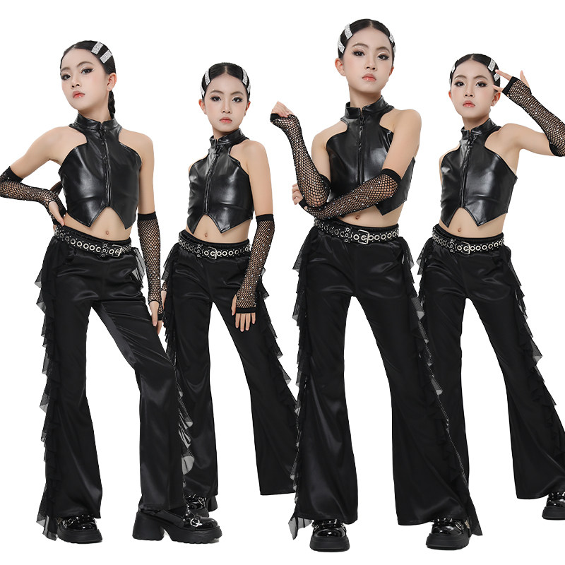 Street Fashion Kpop - Moda Düzensiz Asılı Boyun Üst Pantolon