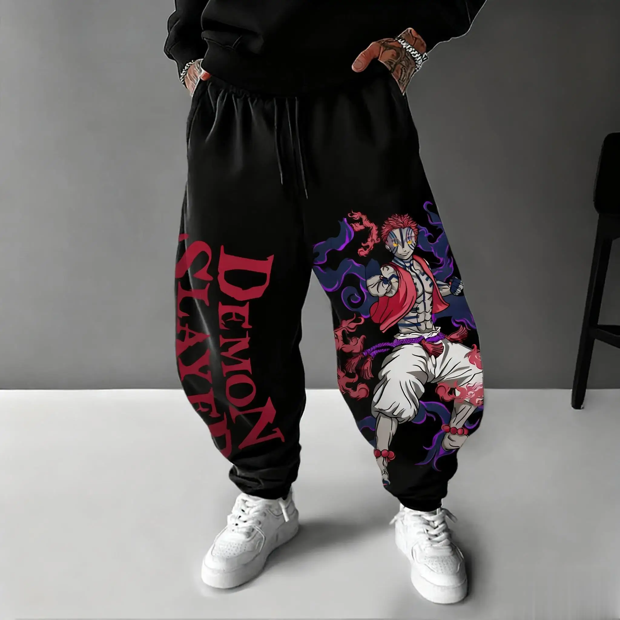 Street Fashion In Japan - 2026 iblis avcısı Akaza Anime pantolon