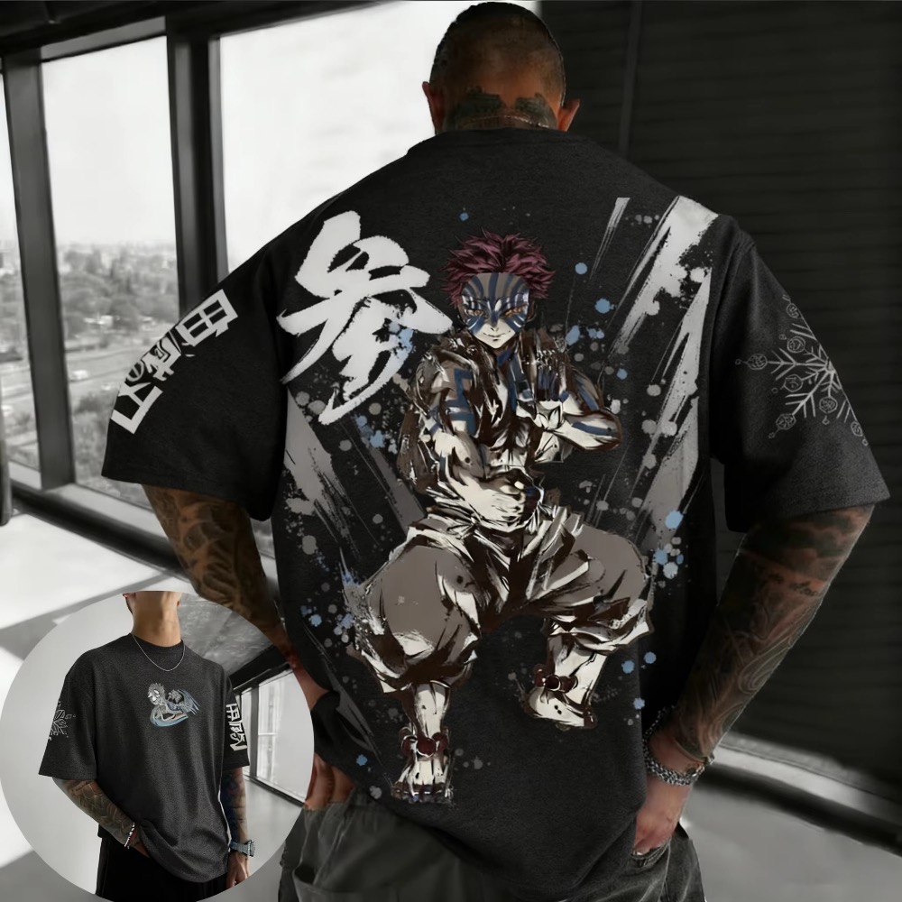 Street Fashion Of Japan - Yaz Artı Boyutu Demon Slayer Anime