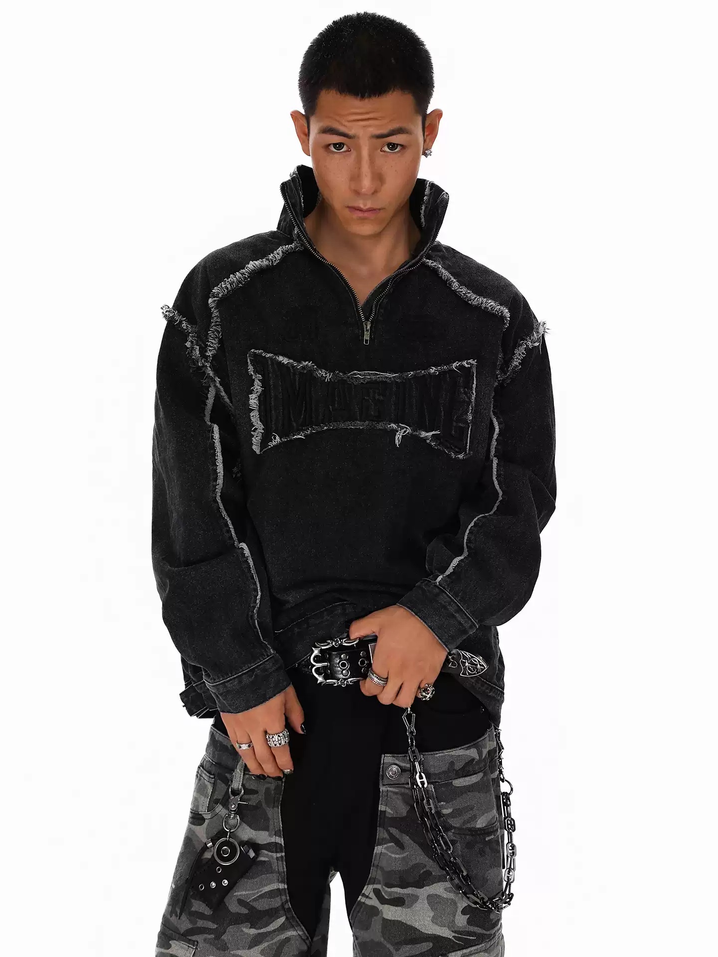 Street Fashion Style - Amerikan Tarzı High Street Splicing Erkekler