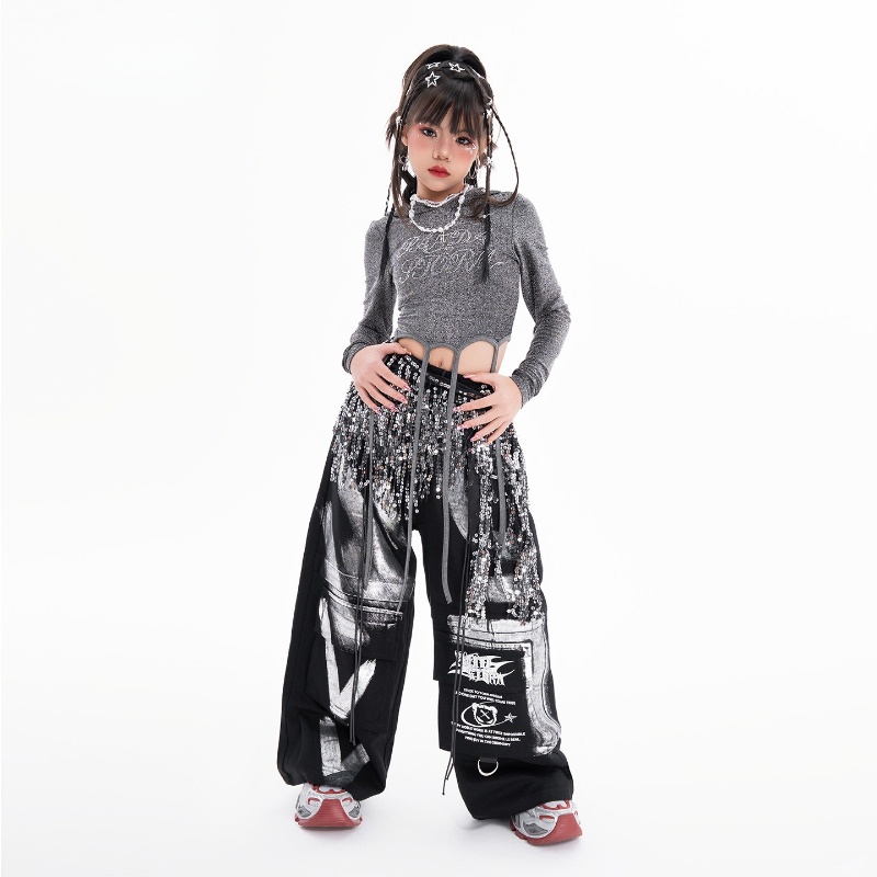 Kızlar Hip Hop Dans Giyim Setl - Street Fashion Kpop incelemesi ve fiyatı