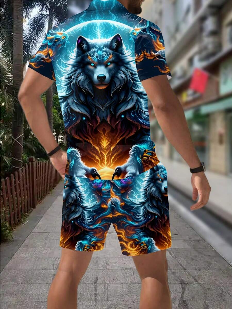 Erkek Modası 3D Kurt Baskılı F - Street Fashion Style incelemesi ve fiyatı