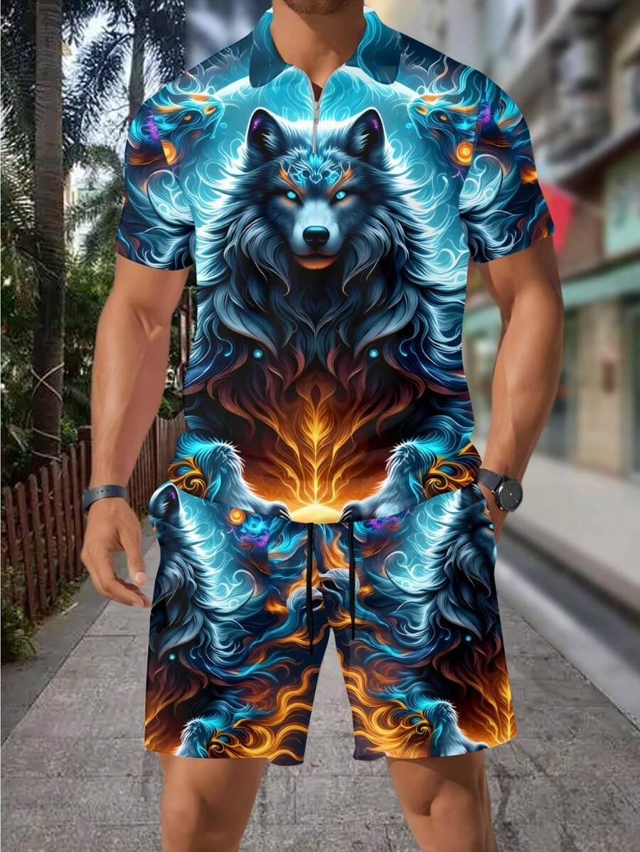 Erkek Modası 3D Kurt Baskılı F - Street Fashion Style incelemesi ve fiyatı