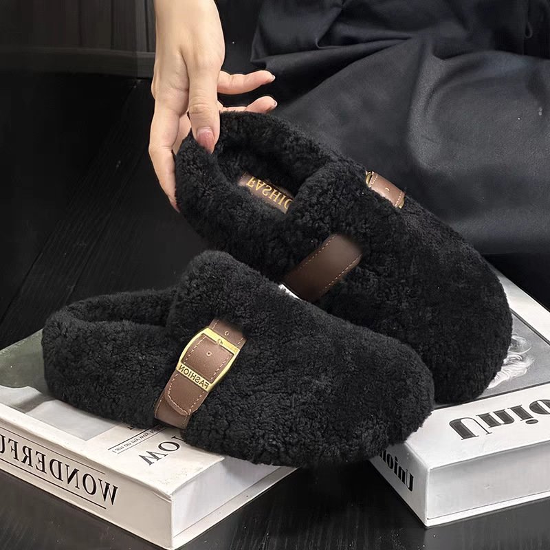 Moda Kuzu Yünü Peluş Terlikler - Street Fashion Clothes incelemesi ve fiyatı