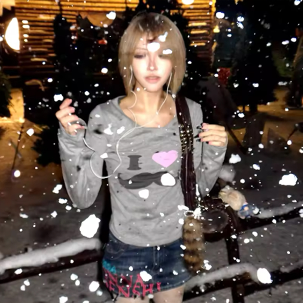 Japon Y2K Sakal Baskılı Tişört - Street Fashion In Japan incelemesi ve fiyatı