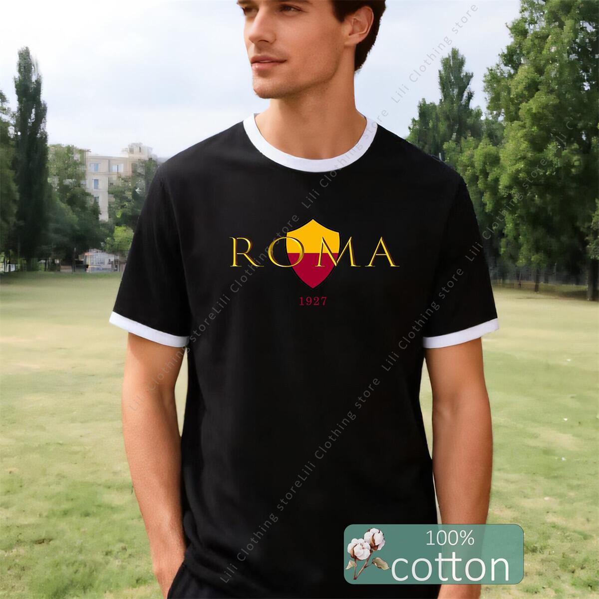 ROMA Mektup Grafik Baskı erkek - Street Fashion Roma incelemesi ve fiyatı