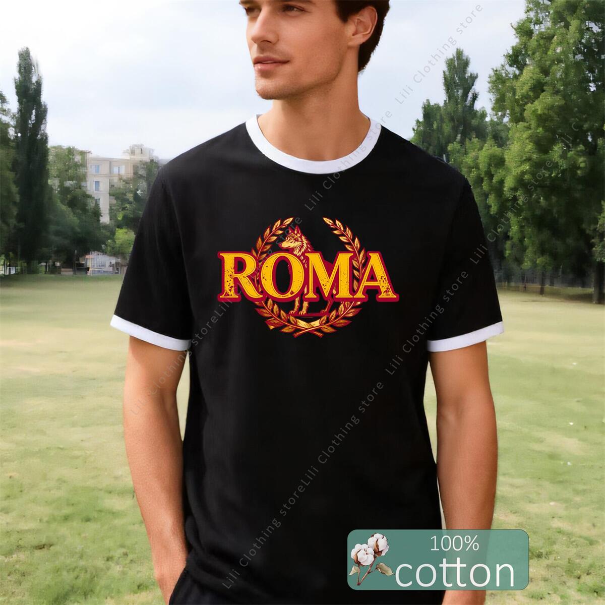 ROMA Mektup Grafik Baskı erkek - Street Fashion Roma incelemesi ve fiyatı
