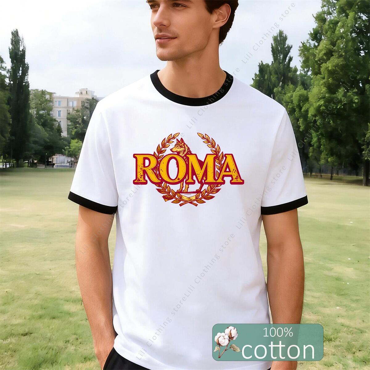 ROMA Mektup Grafik Baskı erkek - Street Fashion Roma incelemesi ve fiyatı